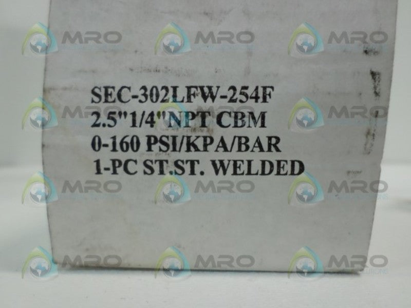 PIC GAUGES SEC-302LFW-254F PRESSURE GAUGE 0-160PSI  NSMP