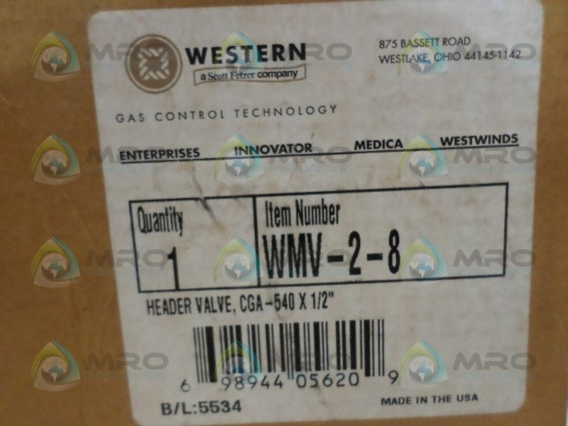 WESTERN ENTERPRISES WMV-2-8 HEADER VALVE  NSMP