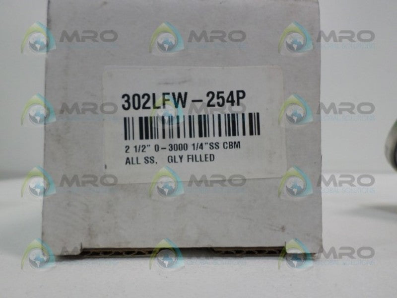 PIC GAUGES 302LFW-254P PRESSURE GAUGE 0-3000PSI  NSMP
