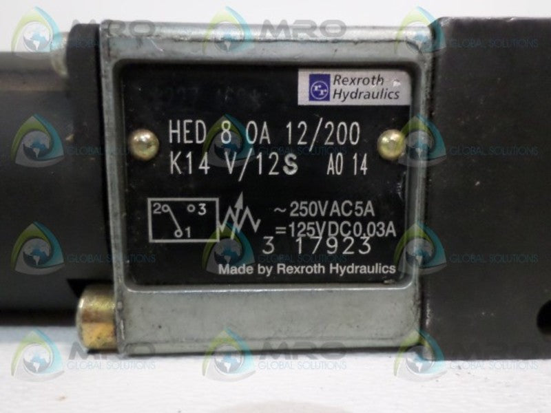REXROTH HED80A12/200 PRESSURE SWITCH (AS PICTURED)  UNMP