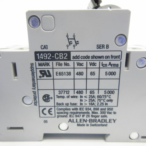 ALLEN BRADLEY 1492-CB2G500 SER. B 480VAC 50A NSNP
