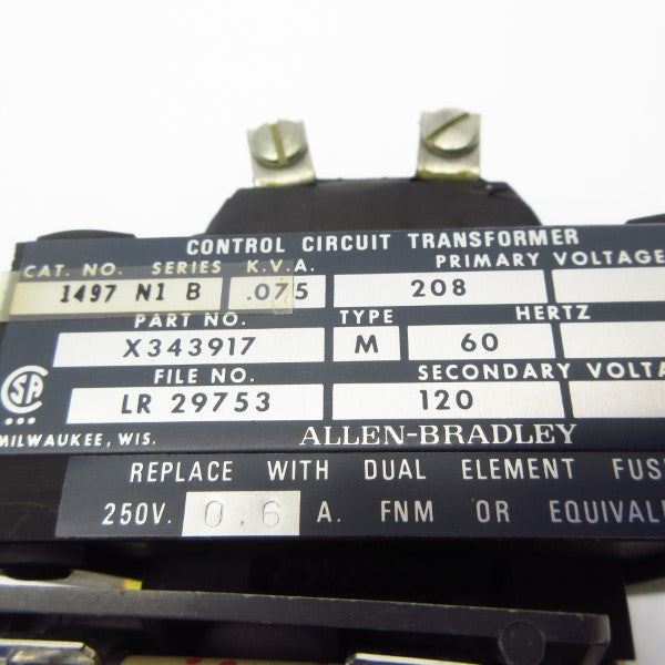 ALLEN BRADLEY 1497-N1 SER. B 250V 0.6A NSNP