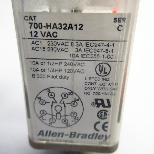 ALLEN BRADLEY 700-HA32A12 SER. C 12VAC 10A NSNP