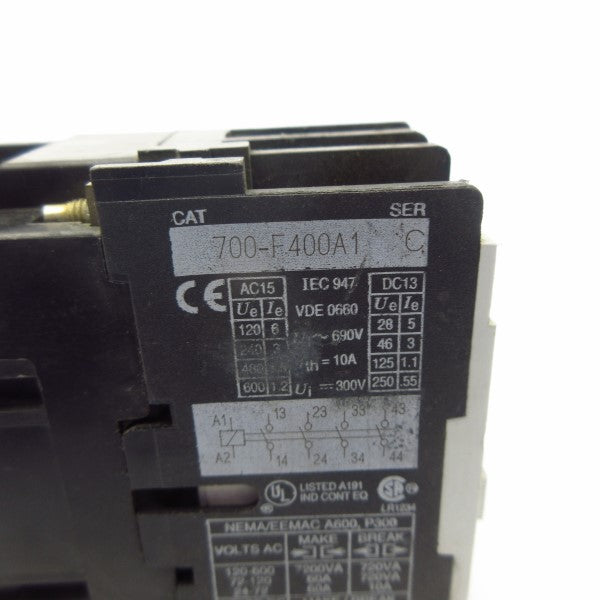 ALLEN BRADLEY 700-F400A1 SER. C 110/120V 10A UNMP