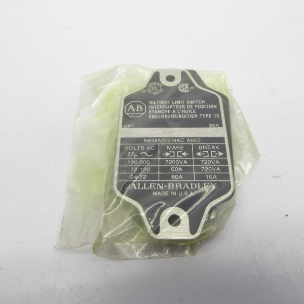 ALLEN BRADLEY X-172380 (BK/YL) NSMP