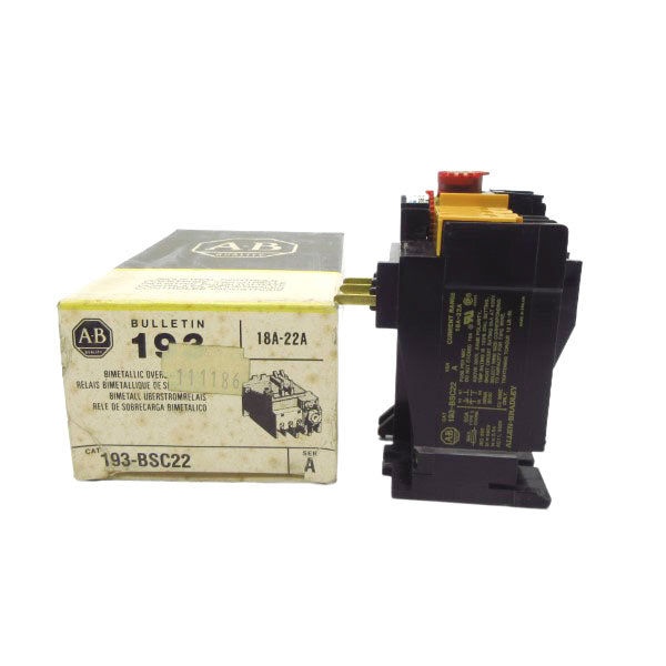 ALLEN BRADLEY 193-BSC22 SER. A 660V 18-22A (BK/YL) NSMP
