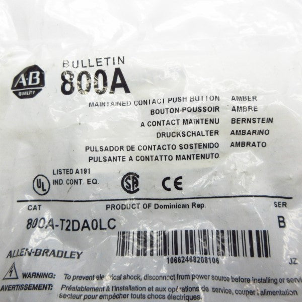 ALLEN BRADLEY 800A-T2DA0LC SER. B NSMP
