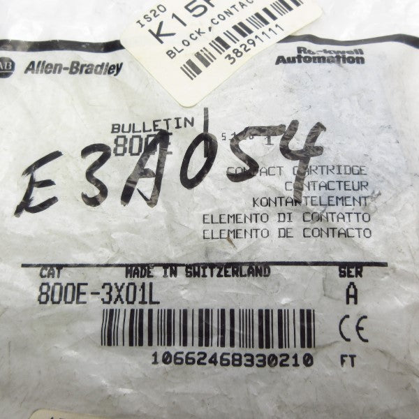 ALLEN BRADLEY 800E-3X01L SER. A NSMP
