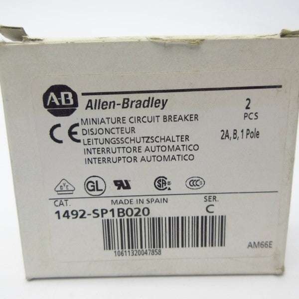 ALLEN BRADLEY 1492-SP1B020 SER. C 240/415VAC 2A (PKG OF 2) NSMP