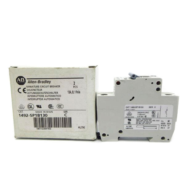 ALLEN BRADLEY 1492-SP1B130 SER. C 240/415VAC 13A (PKG OF 2) NSMP