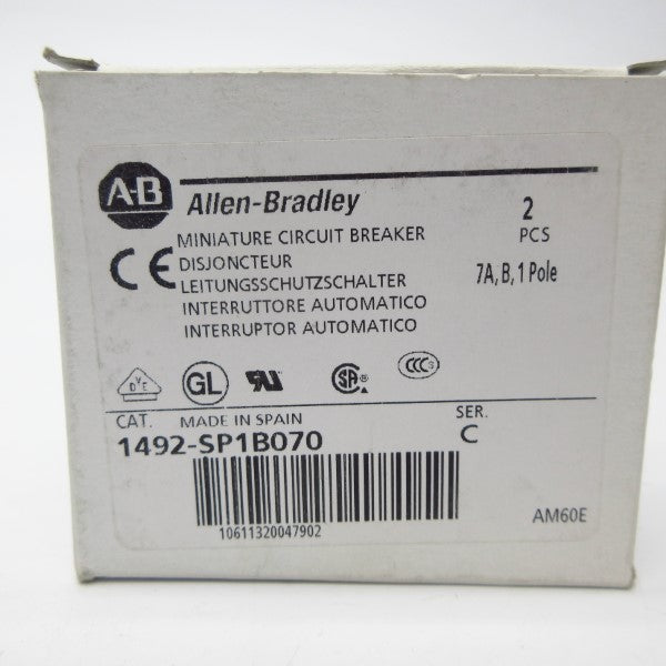 ALLEN BRADLEY 1492-SP1B070 SER. C 240/415VAC 7A (PKG OF 2) NSMP