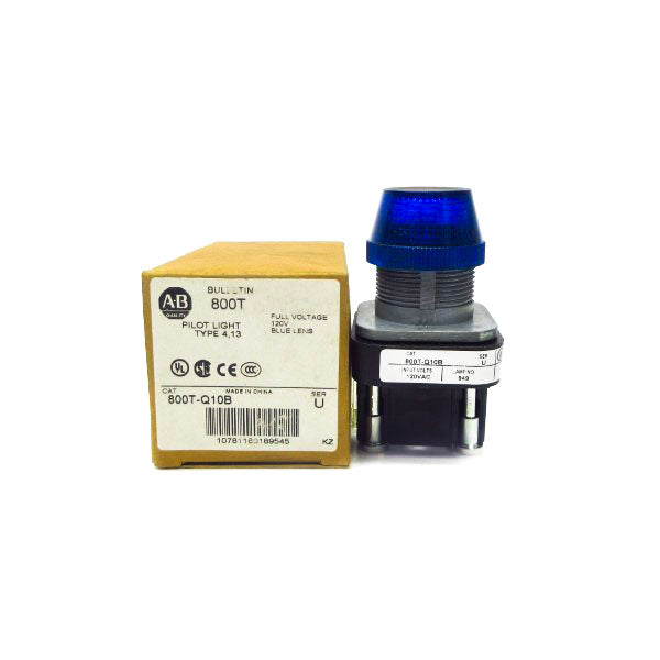 ALLEN BRADLEY 800T-Q10B SER. U 120V (BR/WH) NSMP