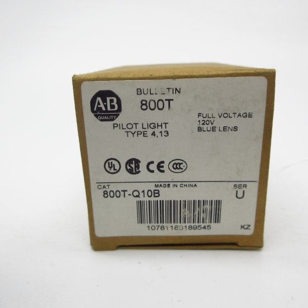 ALLEN BRADLEY 800T-Q10B SER. U 120V (BR/WH) NSMP
