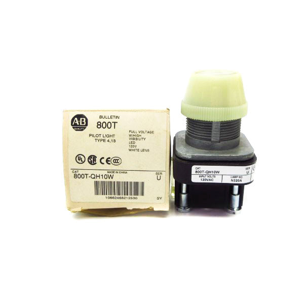 ALLEN BRADLEY 800T-QH10W SER. U 120V (WH) NSMP