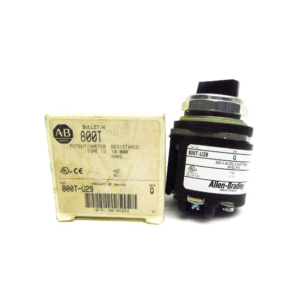 ALLEN BRADLEY 800T-U29 SER. Q 300VAC/DC (WH) NSMP
