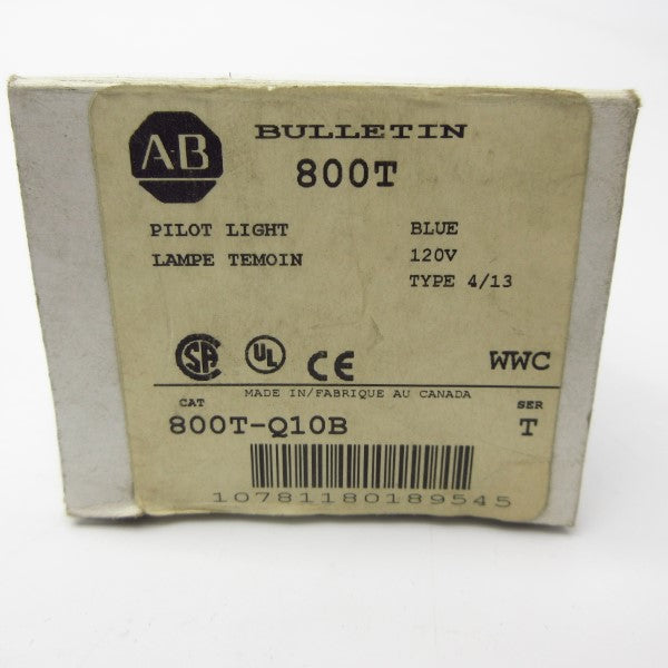 ALLEN BRADLEY 800T-Q10B SER. T 120V (WH) NSMP