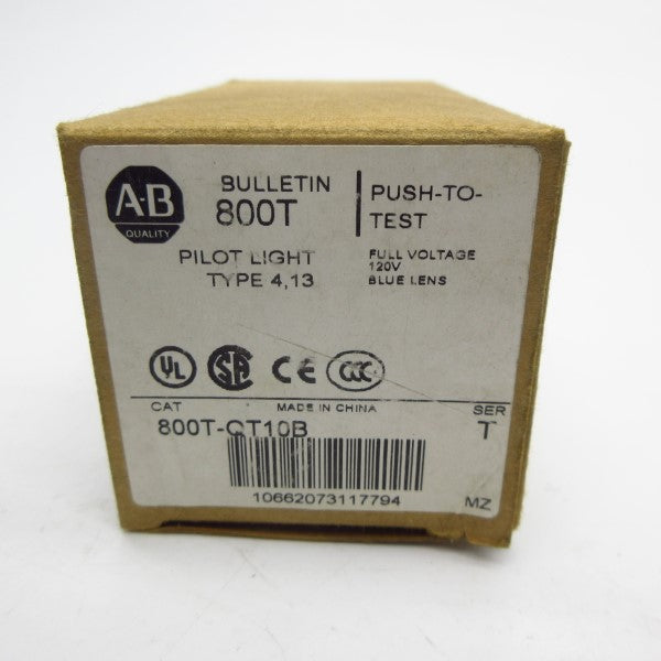 ALLEN BRADLEY 800T-QT10B SER. T 120V (BR/WH) NSMP