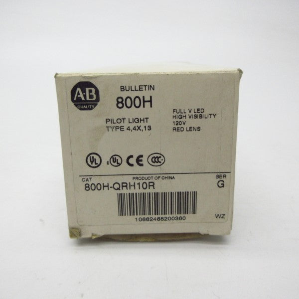 ALLEN BRADLEY 800H-QRH10R SER. G 120V (WH) NSMP