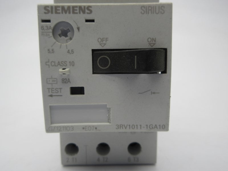 SIEMENS 3RV1011-1GA10 4.5-6.3A (AS PICTURED) NSNP
