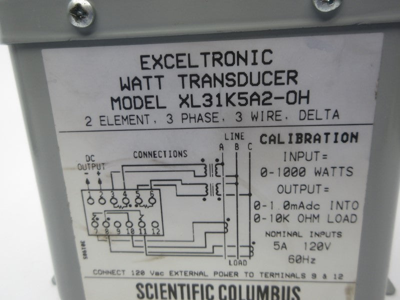 SCIENFIFIC COLUMBUS XL31K5A2-OH 120V 5A UNMP