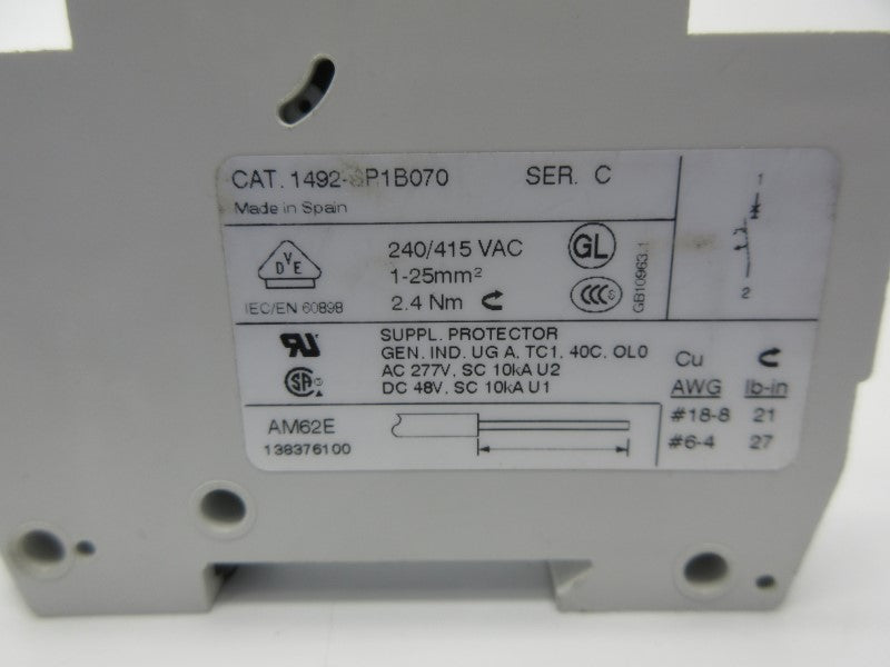 ALLEN BRADLEY 1492-SP1B070 SER. C 240/415VAC 7A NSNP