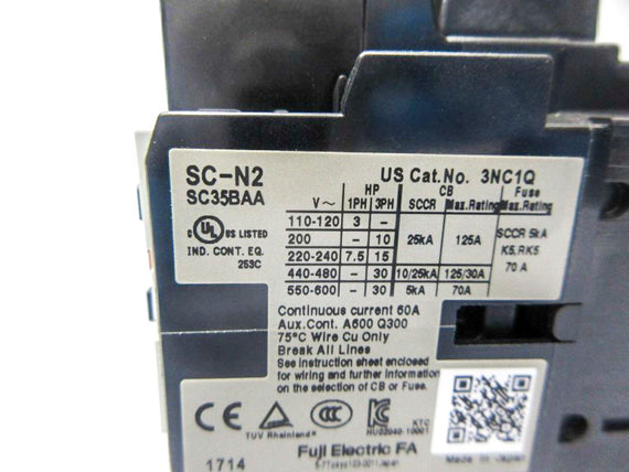 FUJI ELECTRIC 3NC1Q SC-N2 200-220V 125A NSNP