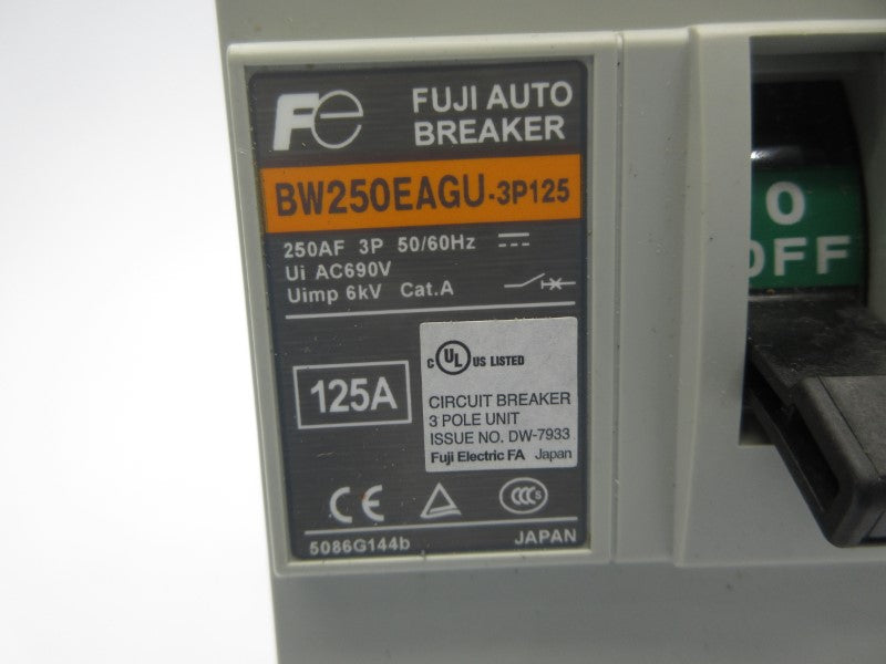 FUJI ELECTRIC BW250EAGU-3P125 690V 125A NSNP