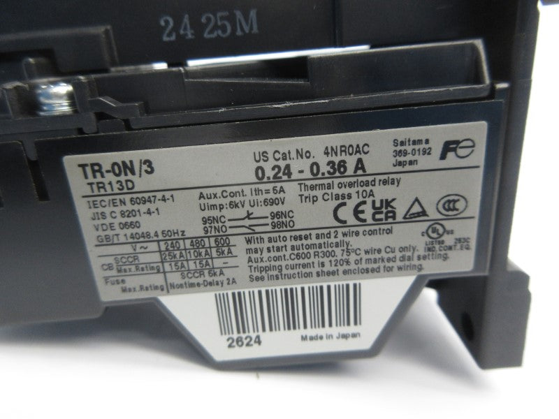 FUJI ELECTRIC 4NR0AC TR-0N/3 0.24-0.36A NSNP