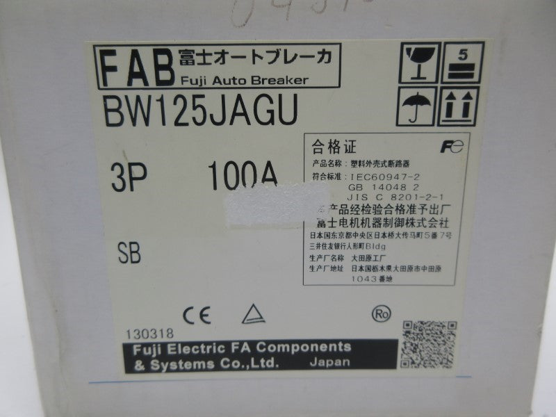 FUJI ELECTRIC BW125JAGU-3P100 690VAC 100A NSMP