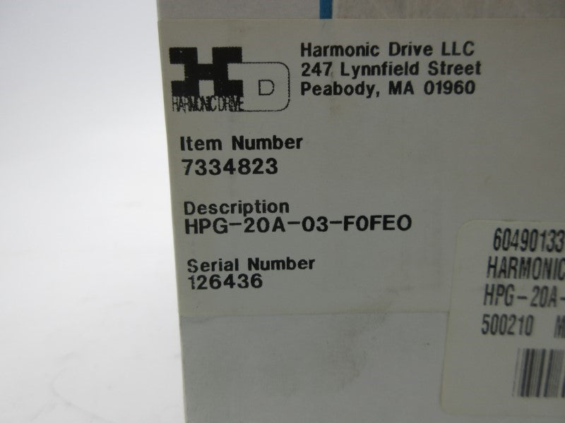 HARMONIC DRIVE HPG-20A-03-FOFEO NSFS