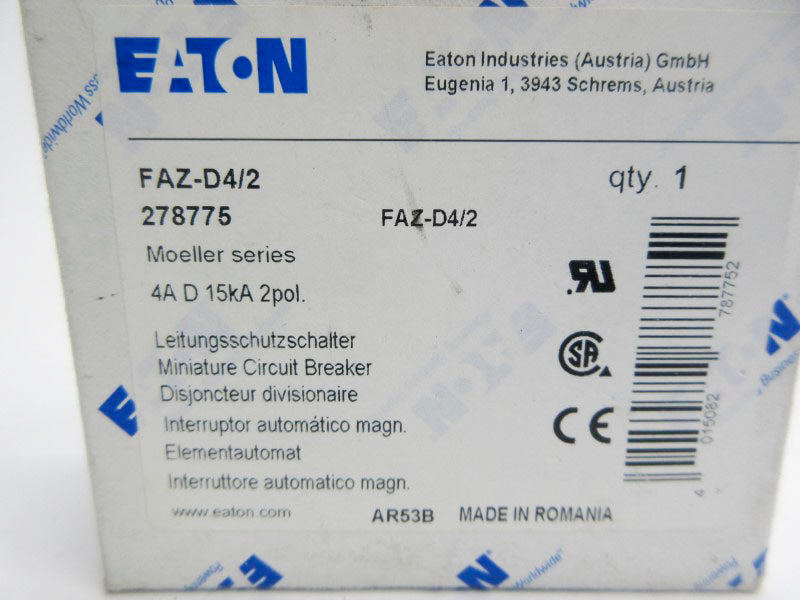 EATON FAZ-D4/2 277VAC 4A NSMP