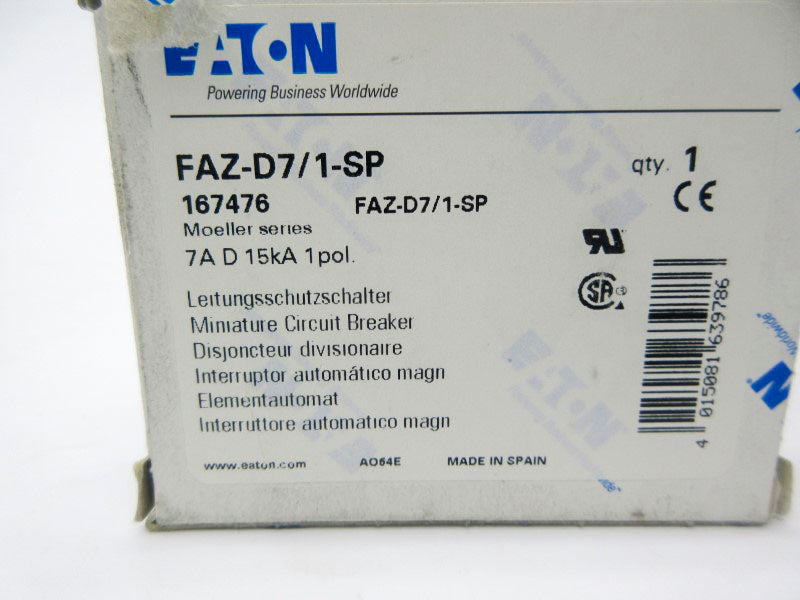 EATON FAZ-D7/1-SP 277VAC 7A NSMP