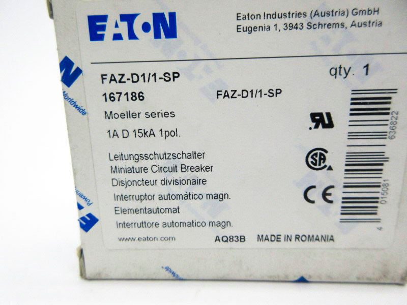 EATON FAZ-D1/1-SP 277VAC 1A NSMP