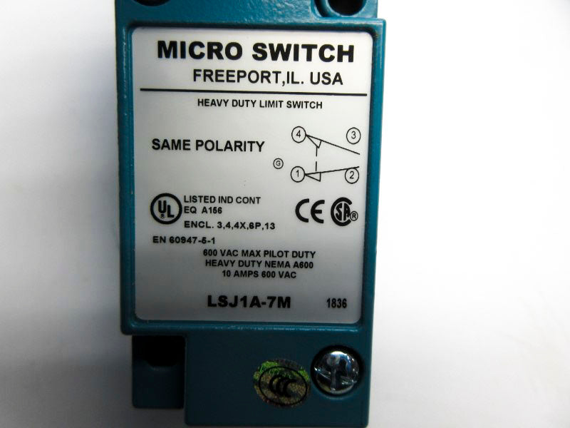 MICRO SWITCH LSJ1A-7M 600VAC 10A NSNP