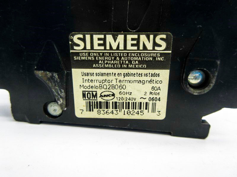 SIEMENS BQ2B060 120/240V 60A NSNP
