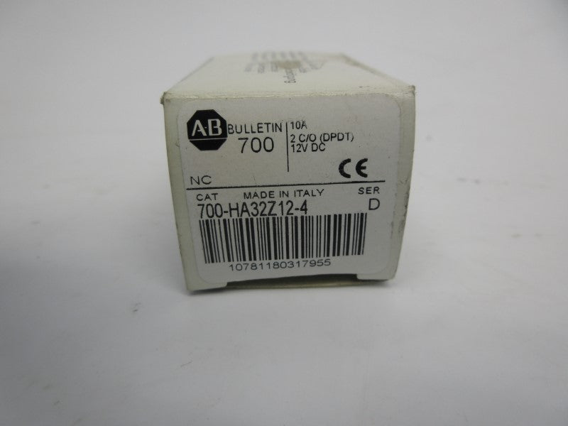 ALLEN BRADLEY 700-HA32Z12-4 SER. D 12VDC 10A (WH) NSMP