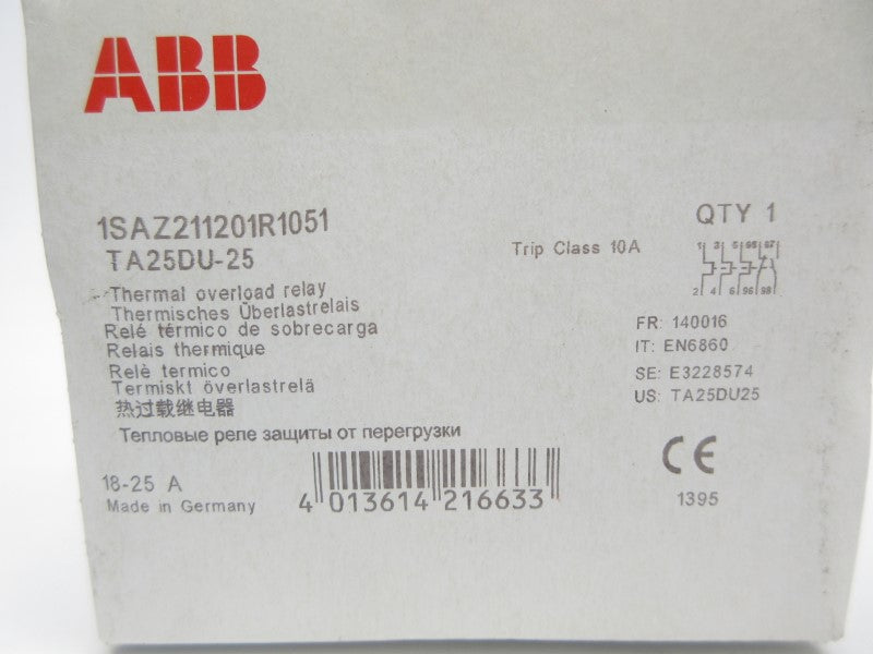 ABB TA25DU-25 1SAZ211201R1051 18-25A NSFS