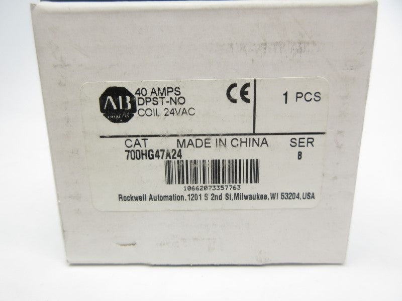 ALLEN BRADLEY 700-HG47A24 SER. B 24VAC 40A (WH) NSMP