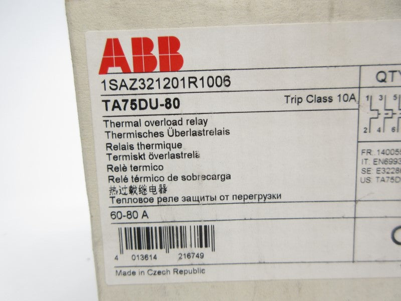 ABB TA75DU-80 1SAZ321201R1006 690V 60-80A NSMP