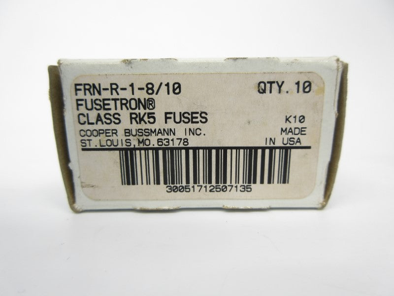BUSSMANN FRN-R-1-8/10 250VAC 1-8/10A (PKG OF 10) (WH/BK) NSMP