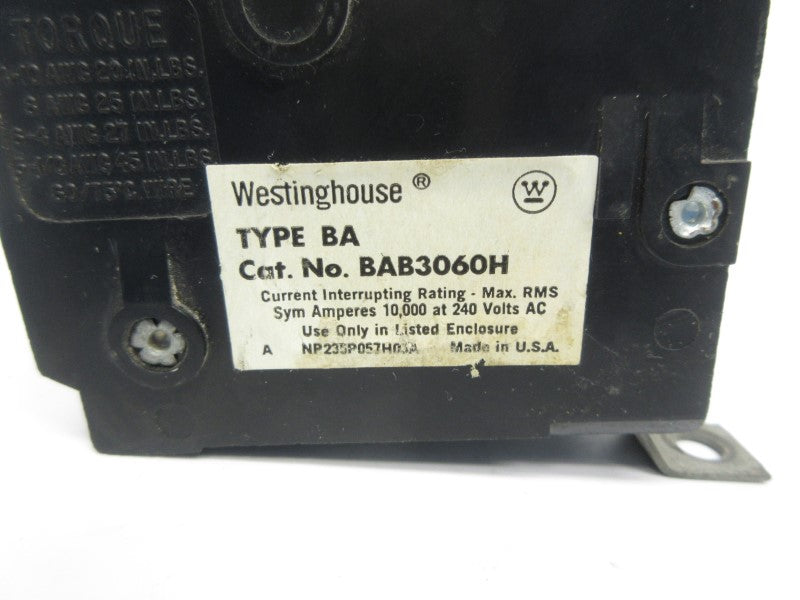 WESTINGHOUSE BAB3060H 240VAC 60A UNMP