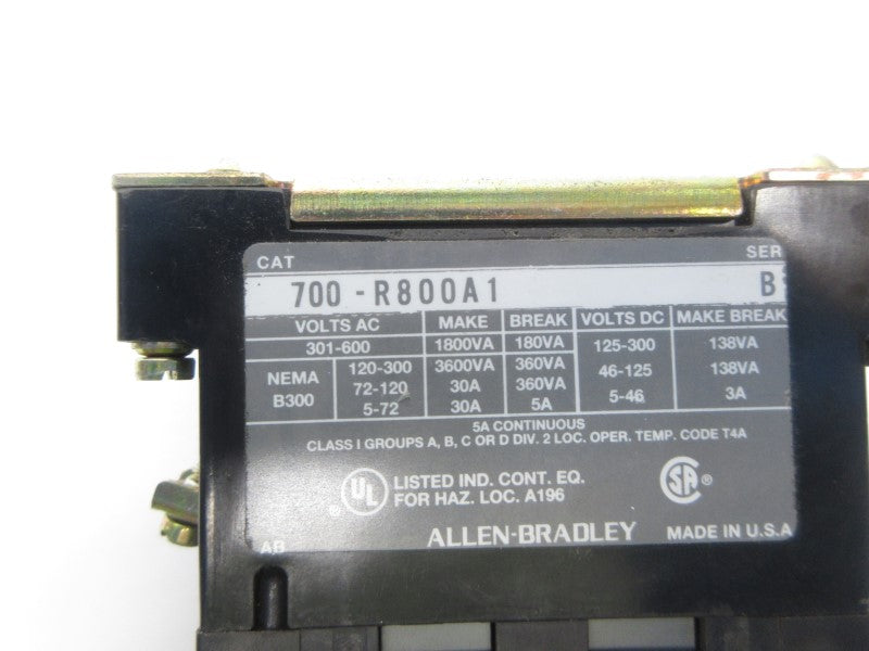 ALLEN BRADLEY 700-R800A1 SER. B 110/115-120V 30A NSNP