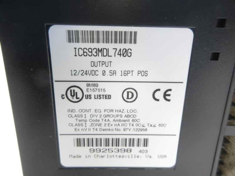 GE FANUC IC693MDL740G 12/24VDC NSNP