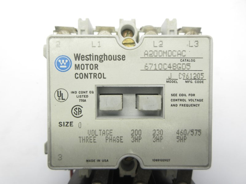 WESTINGHOUSE A200M0CAC 575V NSNP