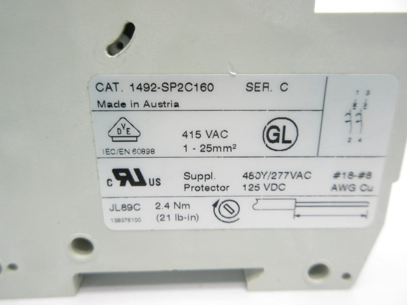 ALLEN BRADLEY 1492-SP2C160 SER. C 415VAC 16A NSNP