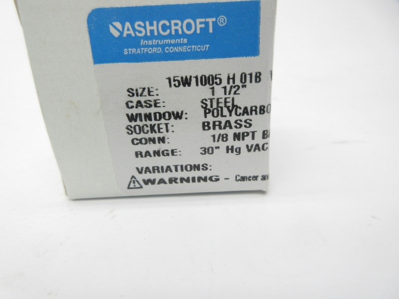 ASHCROFT 15W1005H01BVAC 0-30PSI 1-1/2" NSMP