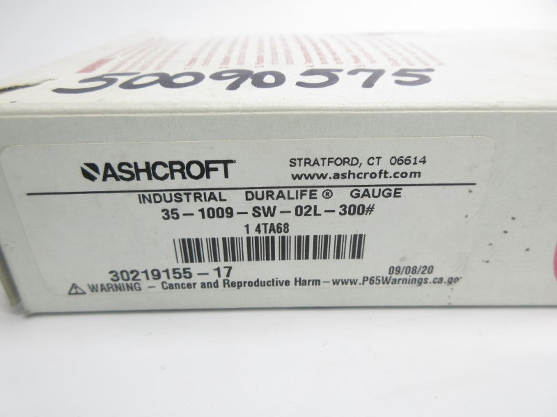 ASHCROFT 35-1009-SW-02L-300# 0-300PSI NSMP