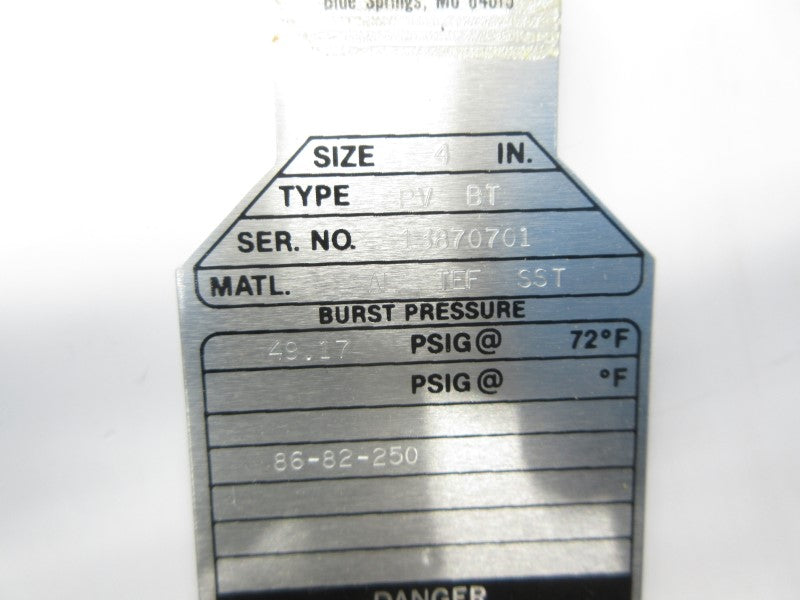 FIKE PVBT 49.17PSI 4" NSMP
