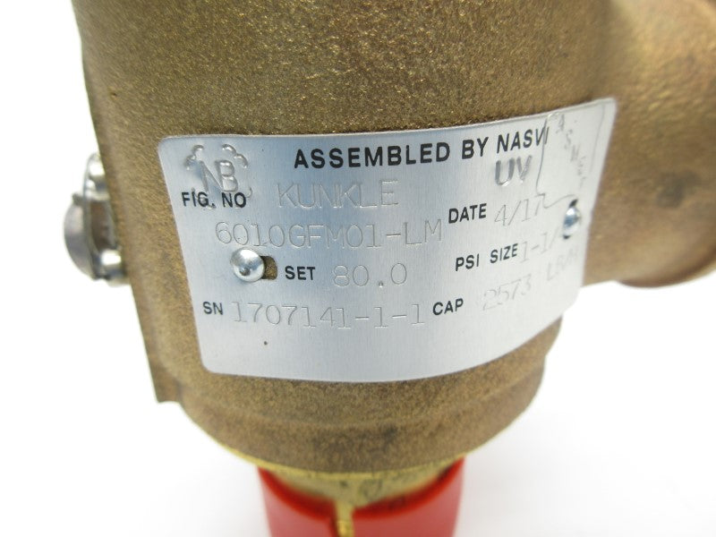 KUNKLE 6010GFM01-LM0080 80.0PSI 1-1/4" NSNP