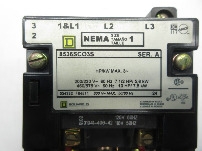 SQUARE D 8536SCO3S SER. A 110/120V (AS PICTURED) NSNP